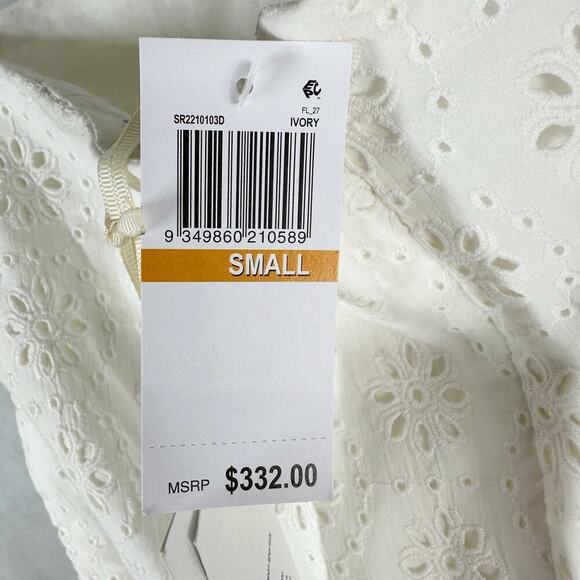 Significant Other Eleanor Eyelet Cut Out Backless Midi Dress Size US 4 Ivory - Picture 10 of 15